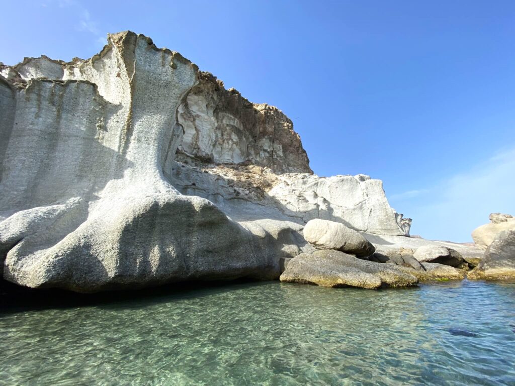 Cala de Enmedio cove with fossilized white dunes in Cabo de Gata-Níjar Natural Park