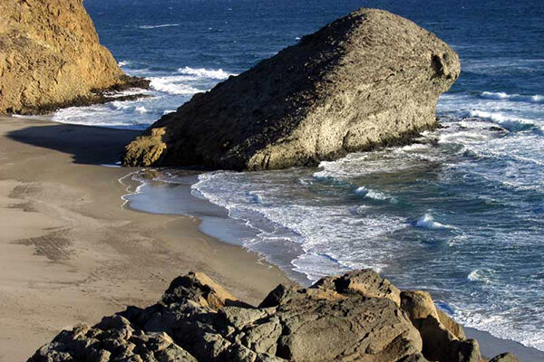 Playa de Mónsul rock formation and dune in Cabo de Gata-Níjar Natural Park