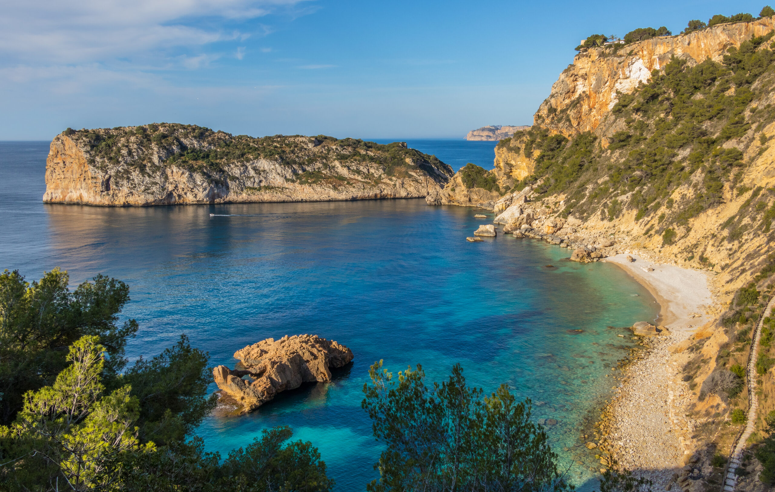 Cala Ambolo, the closed cove on the southern coast of Jávea, Alicante
