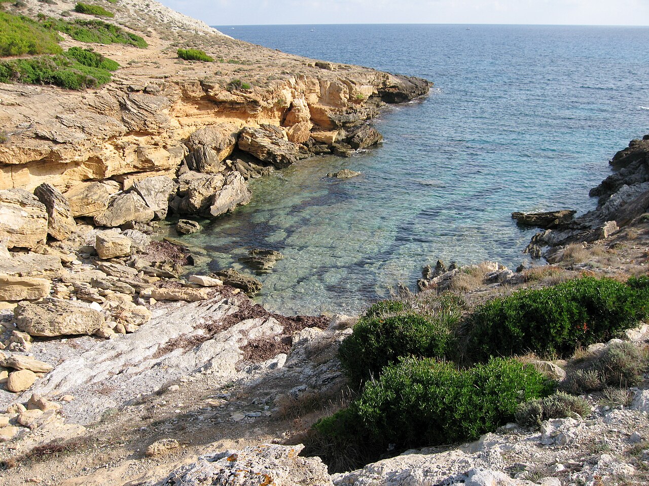The granite rocks at Cala Estreta, Palamós, on the Cap Roig coast