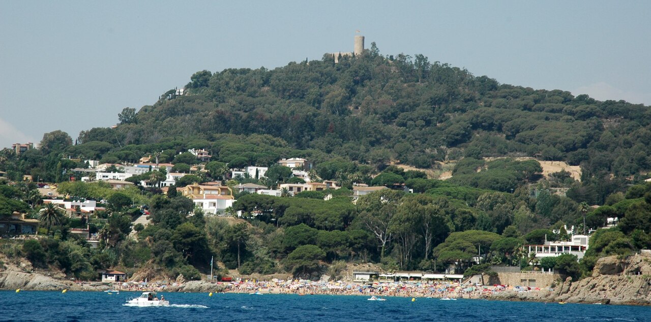 Panoramic view of Cala Sant Francesc, Blanes, on the Costa Brava