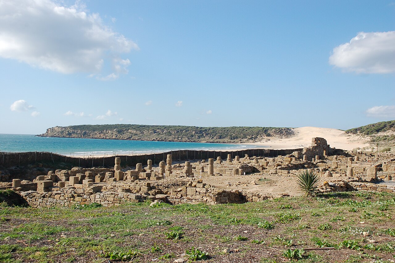 The Roman ruins of Baelo Claudia beside Playa de Bolonia, Tarifa